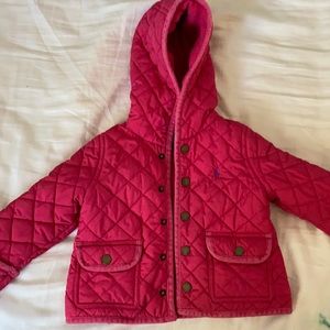 Ralph Lauren quilted, fleece lined coat with hood
